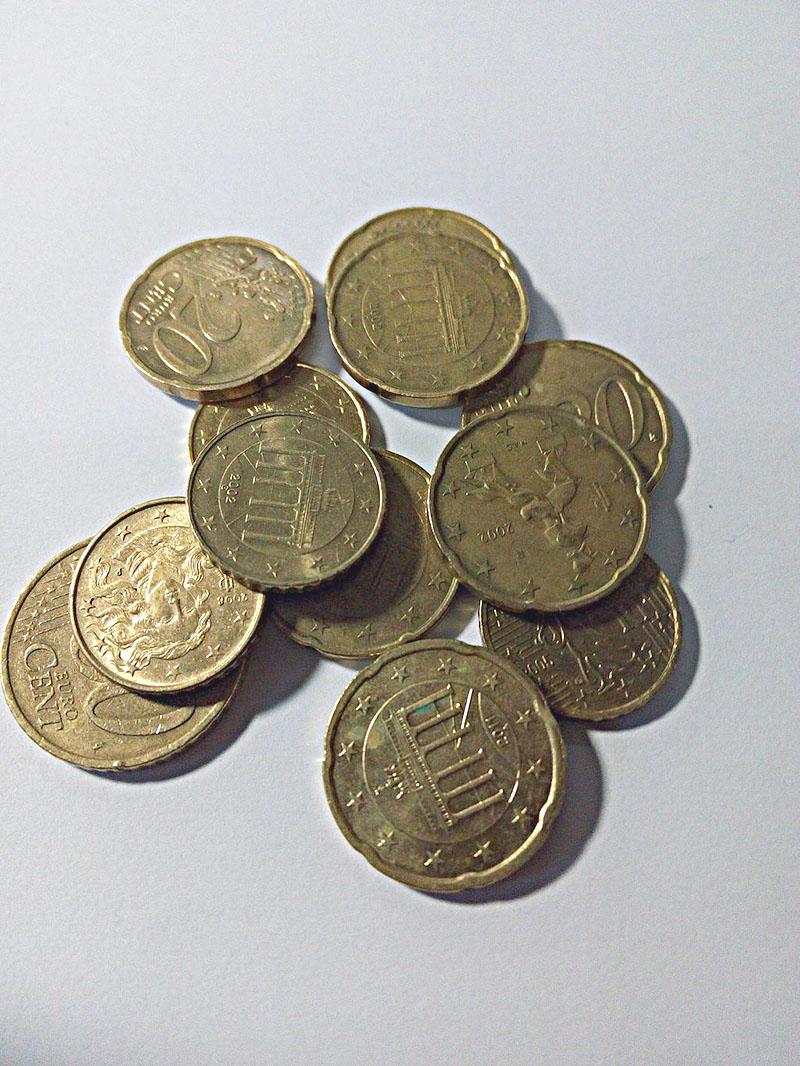 Euromünzen 20 cent 50 cent 11 cent 800